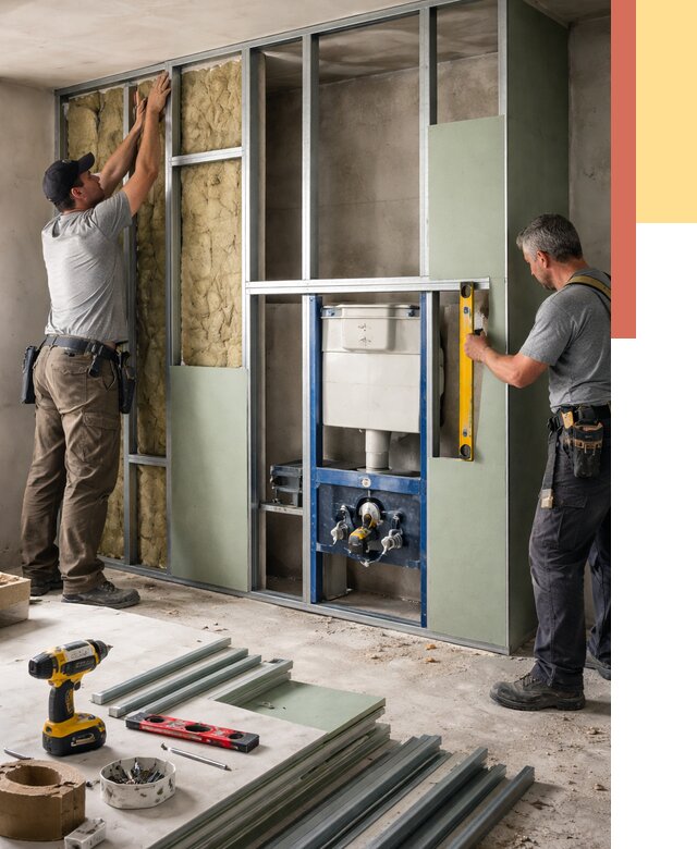 Установка сантехнических перегородок в Энгельс от 9060 руб. | ОТДЕЛОЧНИК-Энг