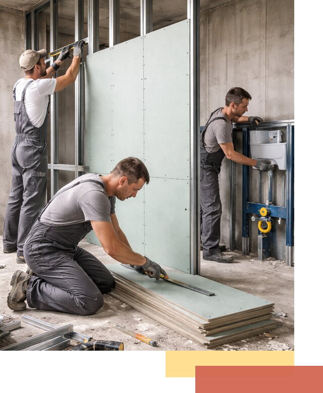 Монтаж и ремонт сантехнических перегородок в Энгельс