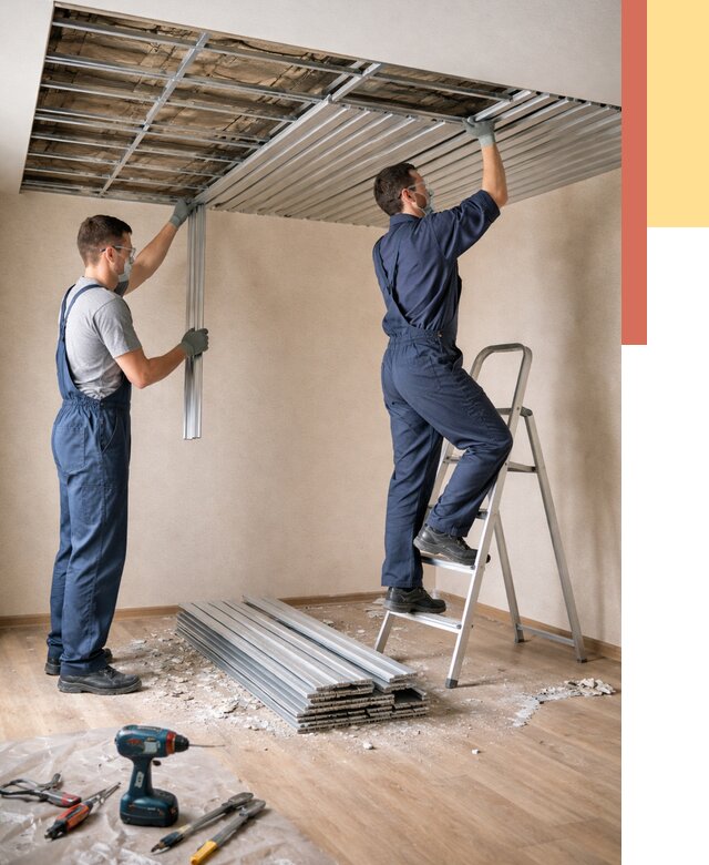 Демонтаж реечного потолка в Энгельс от 4797 руб. быстро и недорого | ОТДЕЛОЧНИК-Энг