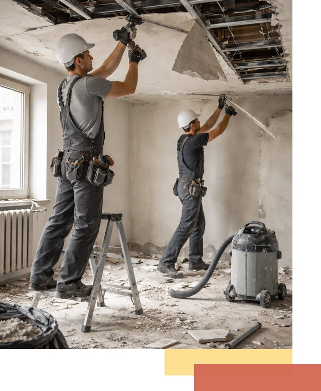 Демонтаж гипсокартонного потолка в Энгельс быстро и аккуратно