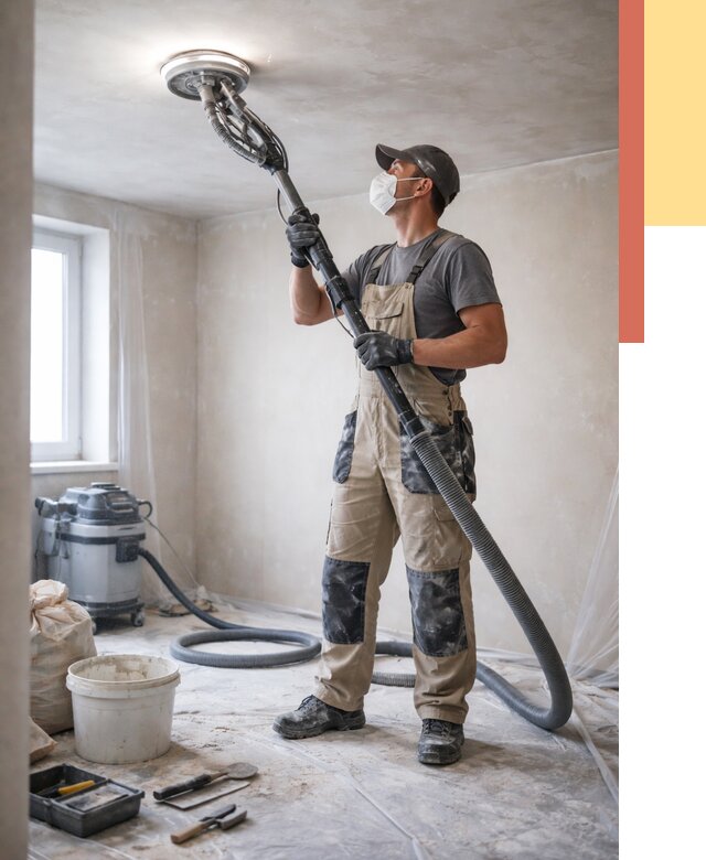 Шлифовка потолка в Энгельс от 3731 руб. — услуги шлифования потолка | ОТДЕЛОЧНИК-Энг