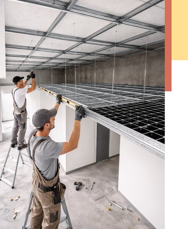 Монтаж потолка грильято в Энгельс от 480 руб./м² — быстрая сборка под ключ | ОТДЕЛОЧНИК-Энг