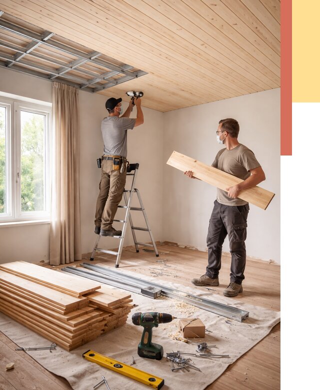 Монтаж потолка из вагонки в Энгельс от 6928 руб. | Быстро и недорого — ОТДЕЛОЧНИК-Энг