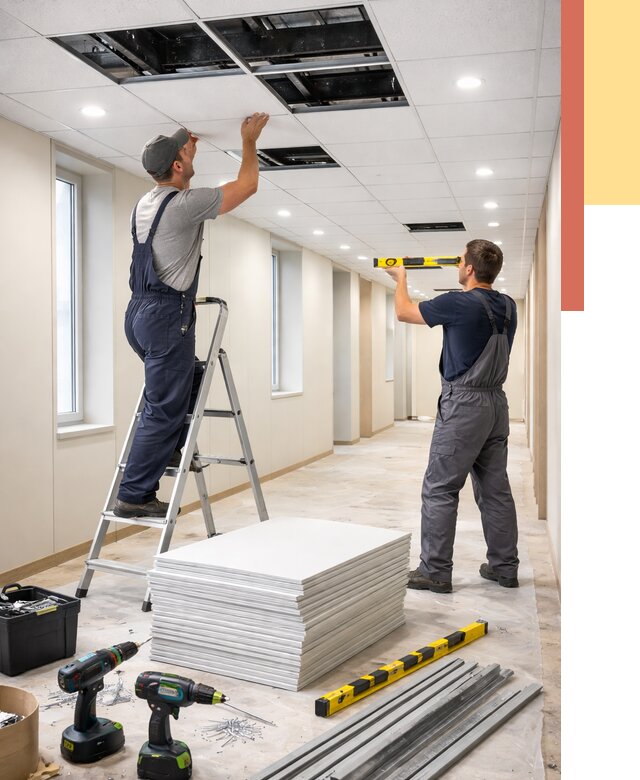 Ремонт потолка Армстронг в Энгельс от 4797 руб. — быстро и недорого | ОТДЕЛОЧНИК-Энг