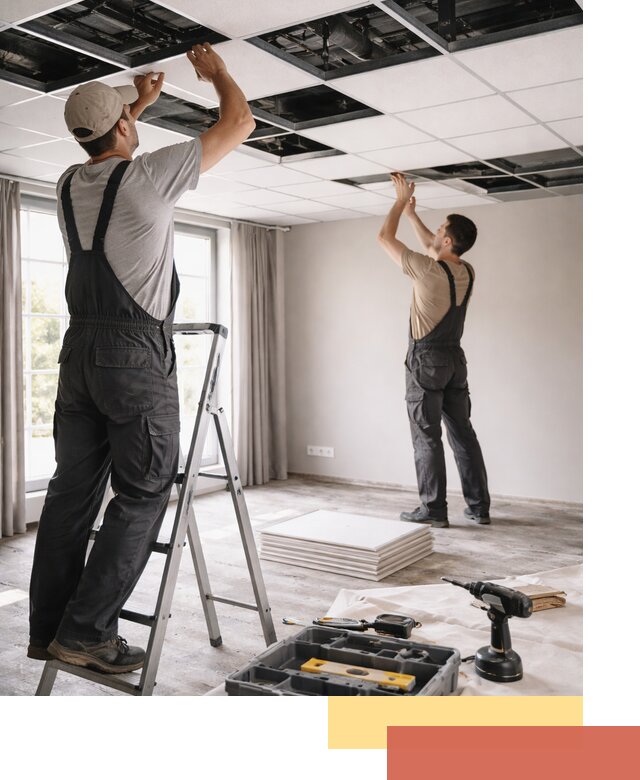 Замена плит подвесного потолка в Энгельс быстро и качественно