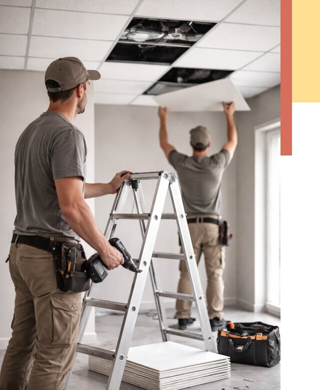 Обслуживание подвесного потолка в Энгельс от 3731 руб. — быстро и недорого | ОТДЕЛОЧНИК-Энг