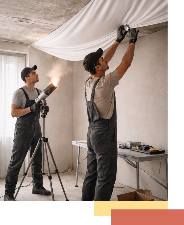 Установка натяжного потолка под ключ в Энгельс