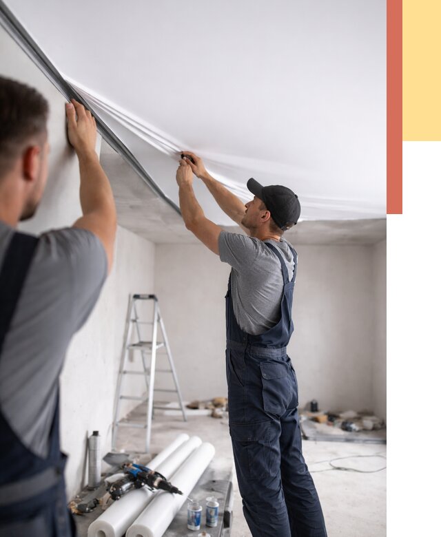 Монтаж матового натяжного потолка в Энгельс от 4797 руб./м² — быстро и недорого | ОТДЕЛОЧНИК-Энг