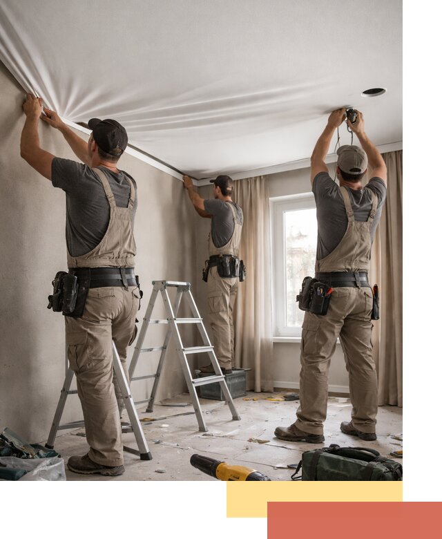 Монтаж матового натяжного потолка в Энгельс качественно и быстро