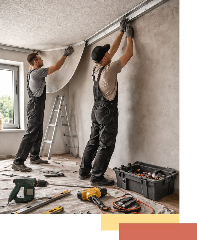 Монтаж фактурного натяжного потолка в Энгельс качественно и быстро