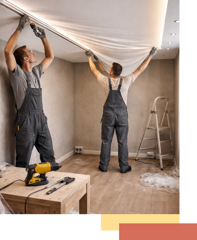 Монтаж натяжного потолка с подсветкой в Энгельс цена и сроки