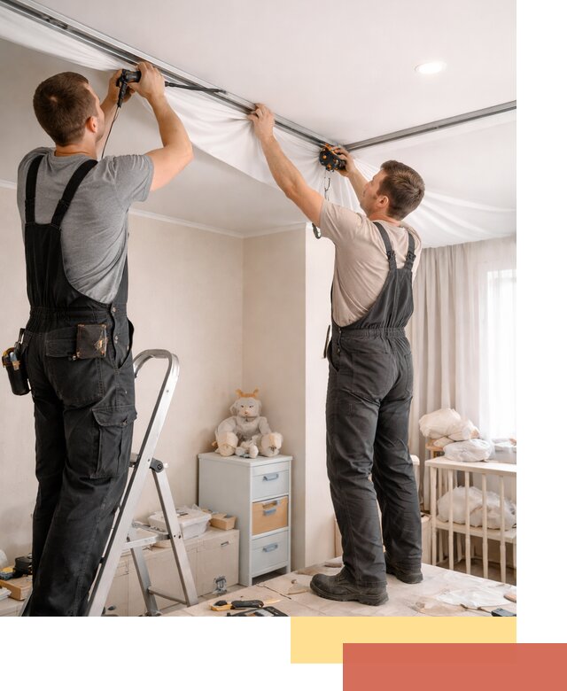 Монтаж натяжного потолка в детской комнате в Энгельс