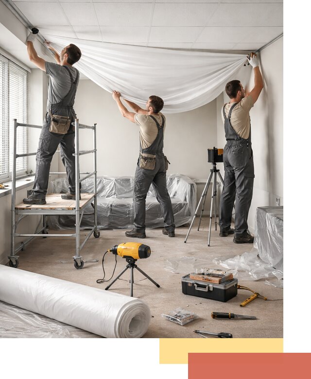 Монтаж натяжного потолка в офисе в Энгельс