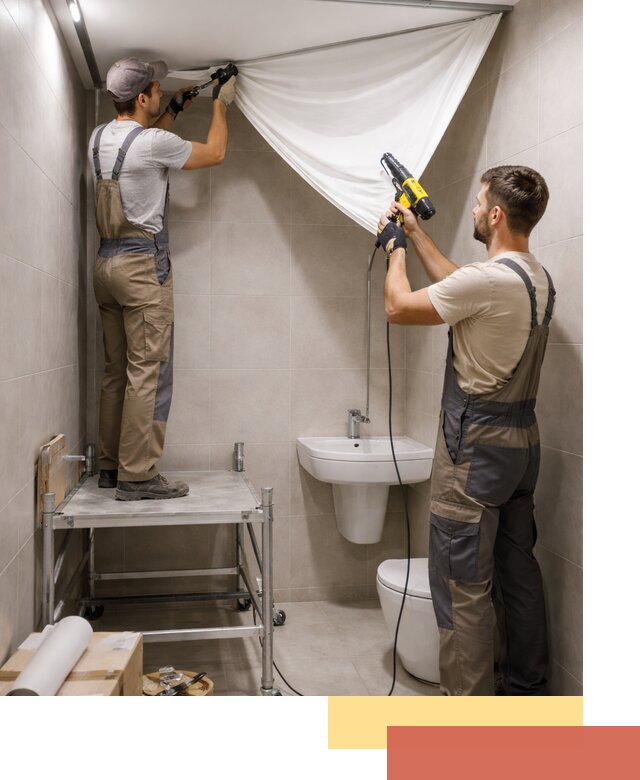 Монтаж натяжного потолка в санузле в Энгельс