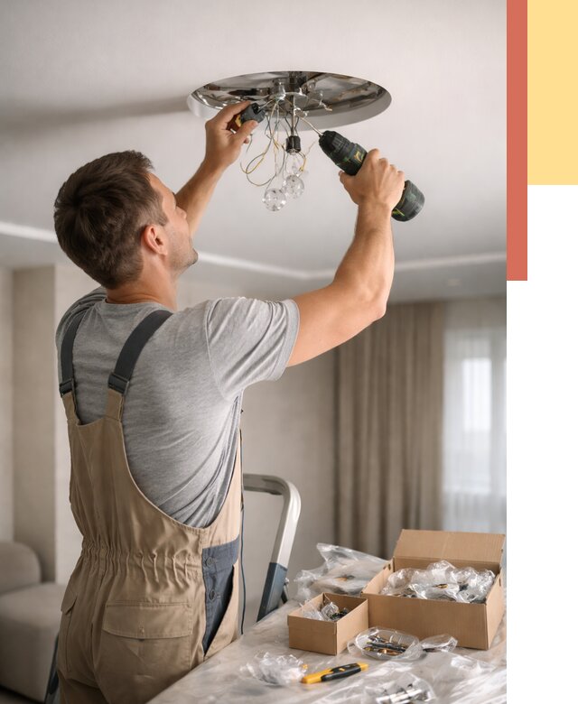 Установка люстры в натяжной потолок в Энгельс от 1279 руб. | Быстро и недорого — ОТДЕЛОЧНИК-Энг