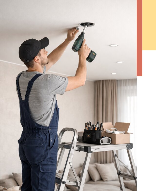 Установка и монтаж точечных светильников в натяжной потолок в Энгельс от 1919 руб. | ОТДЕЛОЧНИК-Энг