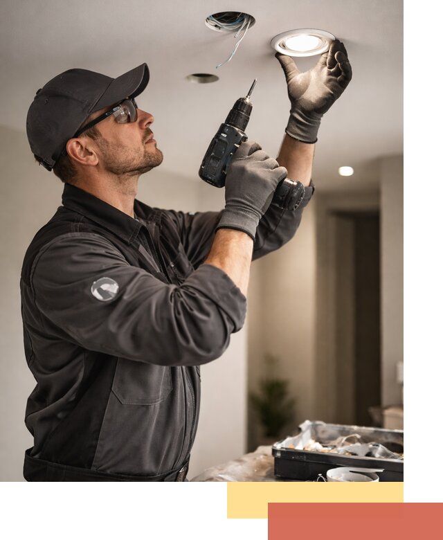 Установка точечных светильников в натяжной потолок в Энгельс