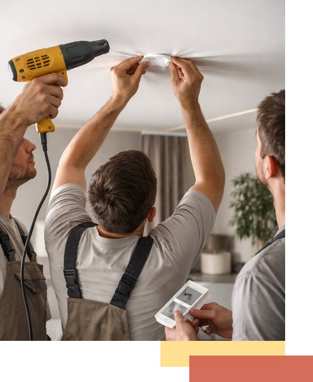 Ремонт прокола полотна натяжного потолка в Энгельс