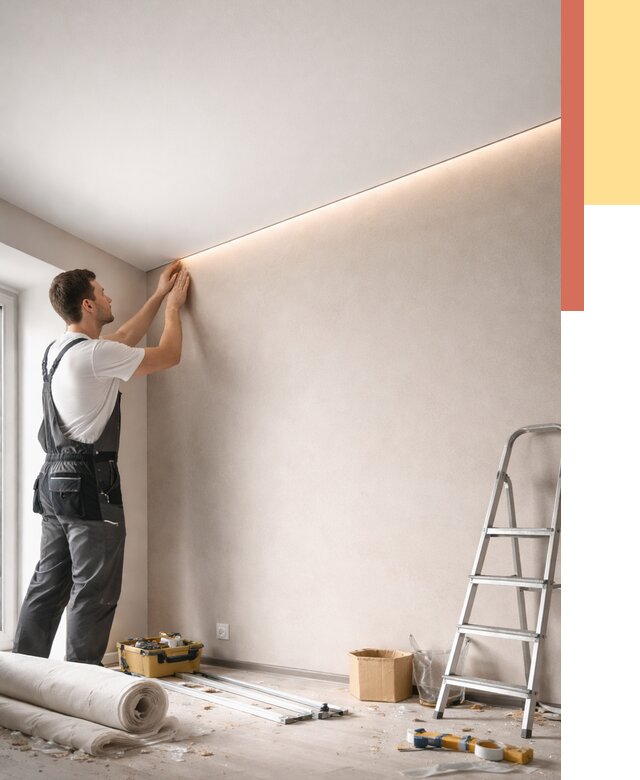 Теневые натяжные потолки в Энгельс от 8740 руб. под ключ | ОТДЕЛОЧНИК-Энг