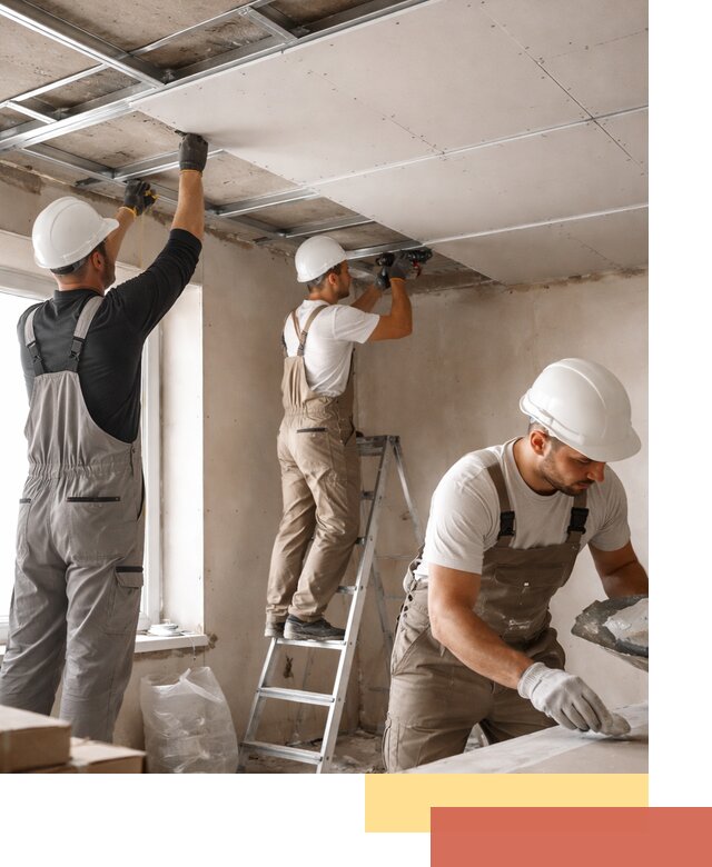 Одноуровневый потолок из гипсокартона в Энгельс — монтаж и отделка