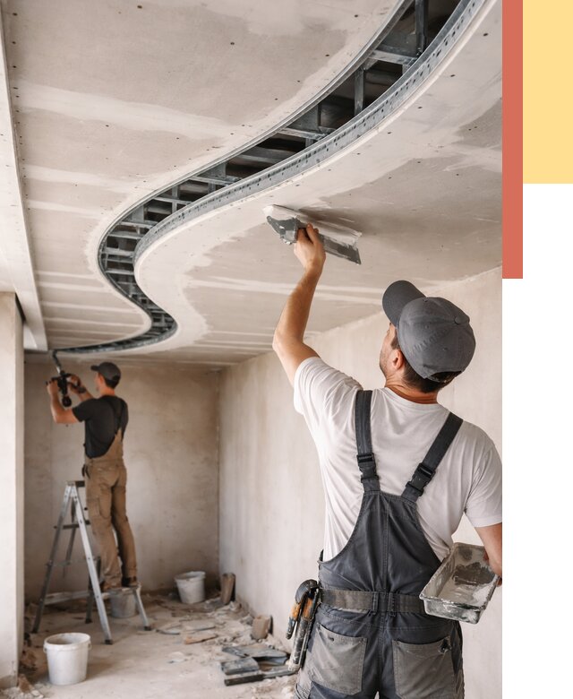 Криволинейный потолок из гипсокартона в Энгельс от 2238 руб./м2 | ОТДЕЛОЧНИК-Энг