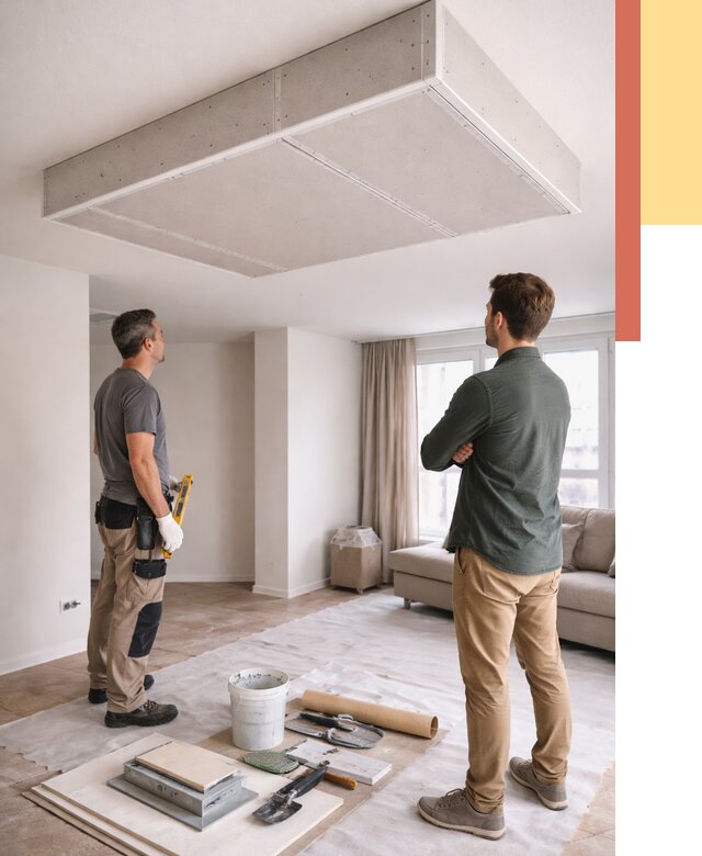 Короб на потолке из гипсокартона в Энгельс от 2345 руб. — монтаж и услуги под ключ | ОТДЕЛОЧНИК-Энг