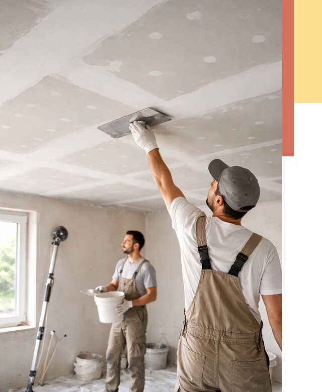 Шпаклевка потолка из гипсокартона в Энгельс от 3411 руб./м2 — услуги под ключ | ОТДЕЛОЧНИК-Энг