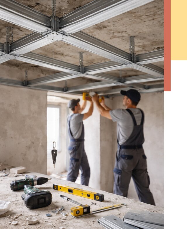 Монтаж каркаса потолка из профиля в Энгельс от 4797 руб. — услуги ОТДЕЛОЧНИК-Энг