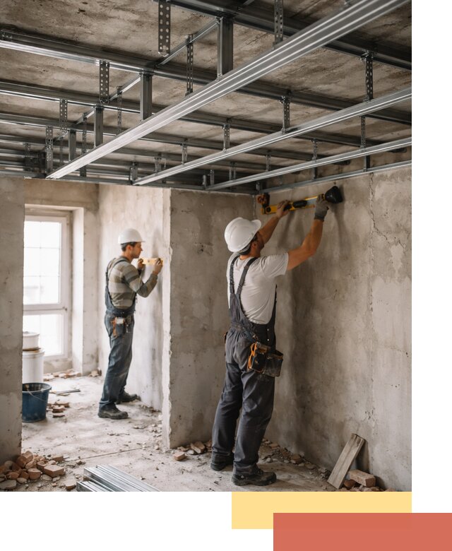 Монтаж каркаса потолка из профильного профиля в Энгельс