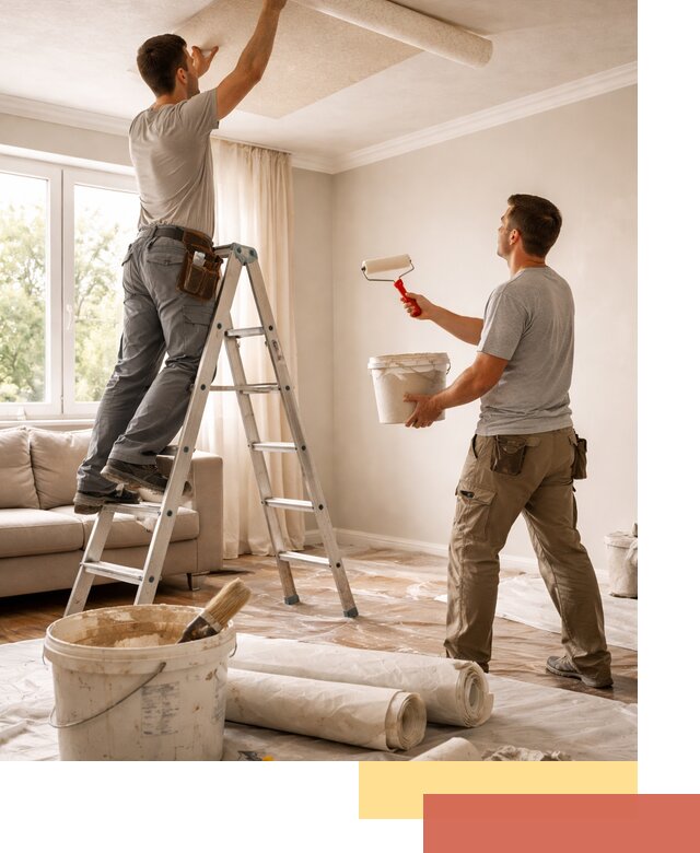 Поклейка обоев на потолок в Энгельс — качественно и быстро