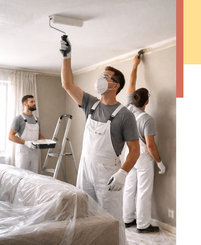 Покраска потолка водоэмельсионной краской в Энгельс от 2345 руб/м² — услуги под ключ | ОТДЕЛОЧНИК-Энг