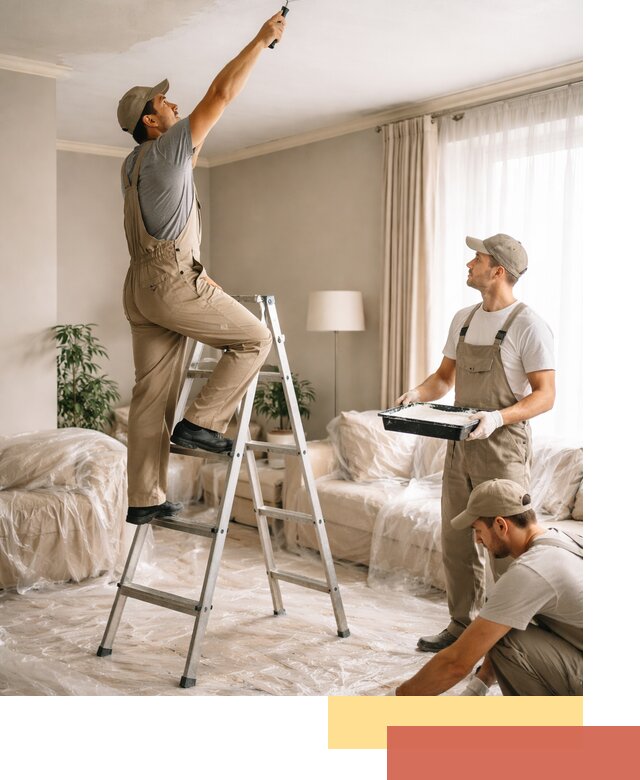 Покраска потолков акриловой краской в Энгельс качественно и быстро