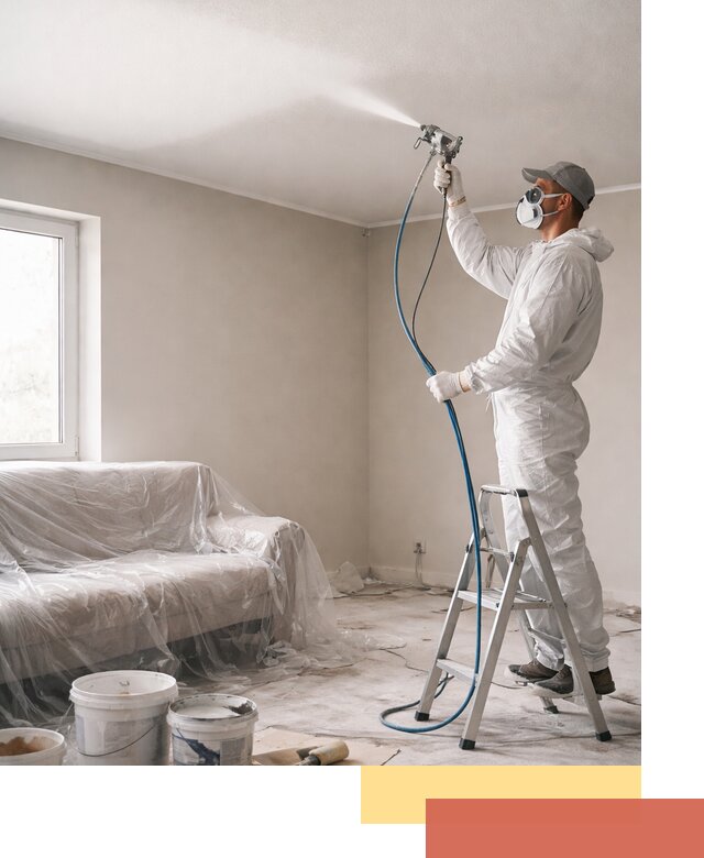 Покраска потолка краскопультом в Энгельс быстро и качественно