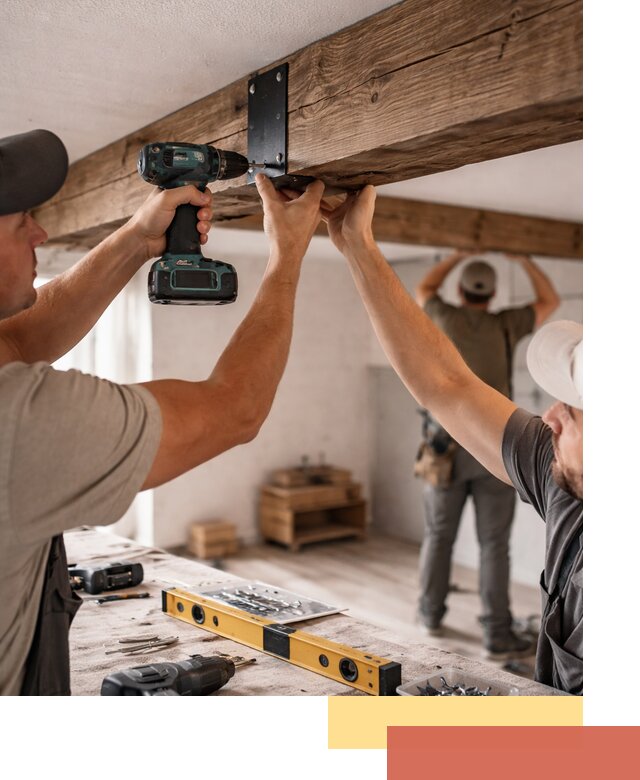 Монтаж декоративных потолочных балок в Энгельс