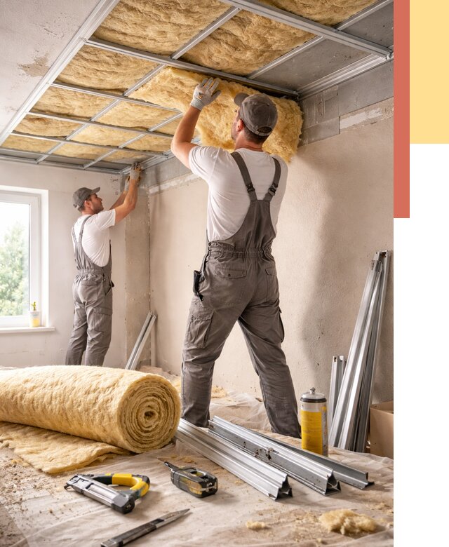 Утепление потолка в Энгельс от 7674 руб/м2 — недорого, быстро, под ключ | ОТДЕЛОЧНИК-Энг