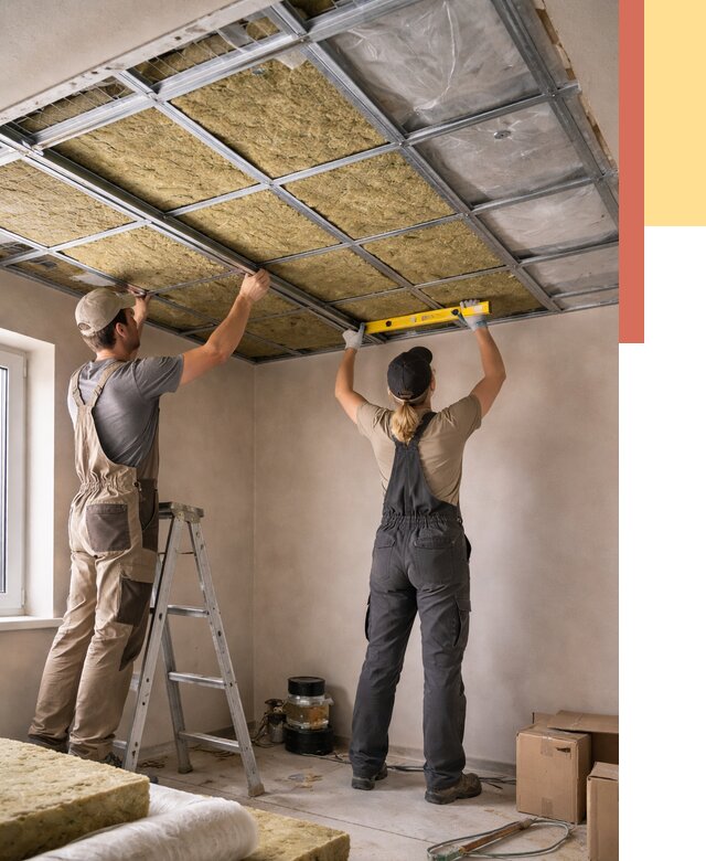 Шумоизоляция потолка в Энгельс от 1332 руб. под ключ — услуги ОТДЕЛОЧНИК-Энг